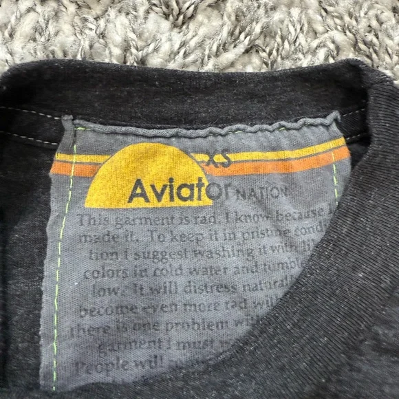 Aviator Nation Black Tee with Pink Bolt - Picture 4 of 4